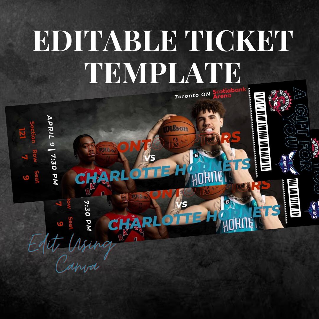 Editable Basketball Ticket Template Etsy