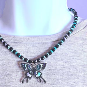 Gothic Fairycore Butterfly Necklace,Gothic Fairycore Jewelry,Pastel Kawaii Necklace,Y2k Grunge Choker Necklace,Pastel Goth Choker Necklace.