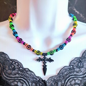 Gargantilla unisex estilo cyberpunk neón, joyería Y2k, joyería cybergoth neón, gargantilla rave, estilo ravecore E-Girl, Harajuku, estilo alternativo