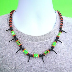 Collar unisex de neón cyberpunk para hombre, joyería punk alternativa para hombre, joyería ravecore, collar gótico industrial, ropa urbana grunge cyber rave Y2k, tóxico