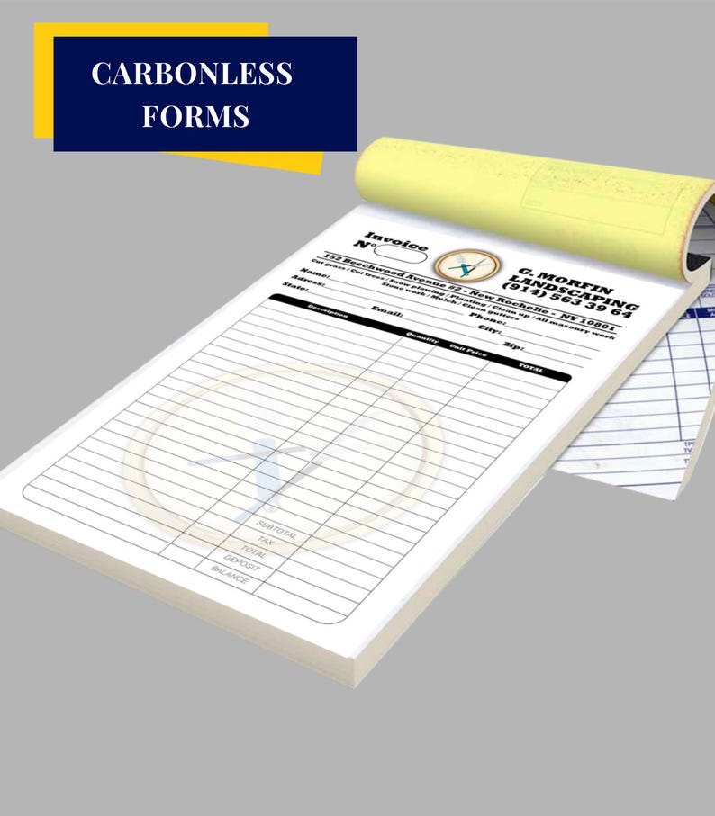 Custom Invoice/book 2-part Form (original+ Copy) for Small Business ...