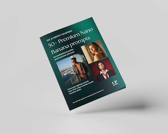 50x AI Portrait Prompts (PDF) | Professional Nano Banana Prompts | Realistic Character Design | Photorealistic AI Art Guide | Commercial Use