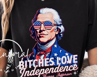 Divertido Thomas Jefferson 4 de julio PNG: Día de la Independencia Patriótica (Descarga digital)