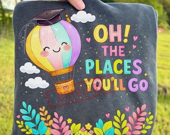 Boho Kids Graduation Kindergarten Teacher School PNG, Oh The Places You’ll Go Read Across America Clipart, Preschool Grad Cap Balloon PNG