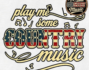 Rustikal Spielen Sie mir ein Country-Konzert Cowboy-Musikliebhaber PNG, Vaterländisches Lied-Shirt-Design, Retro USA-Flagge Südliche Sublimation