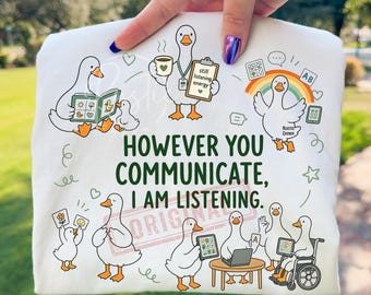 AAC Communication Teacher Therapy Autism PNG Bundle, However You Communicate I Am Listening Sublimation, SLP Special Education Clipart