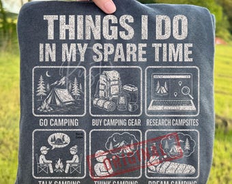 Retro Camping Lover Campfire PNG Bundle, Rustic Things I Do In My Spare Time Sublimation, Funny Camper Hiking Outdoor Digital Download
