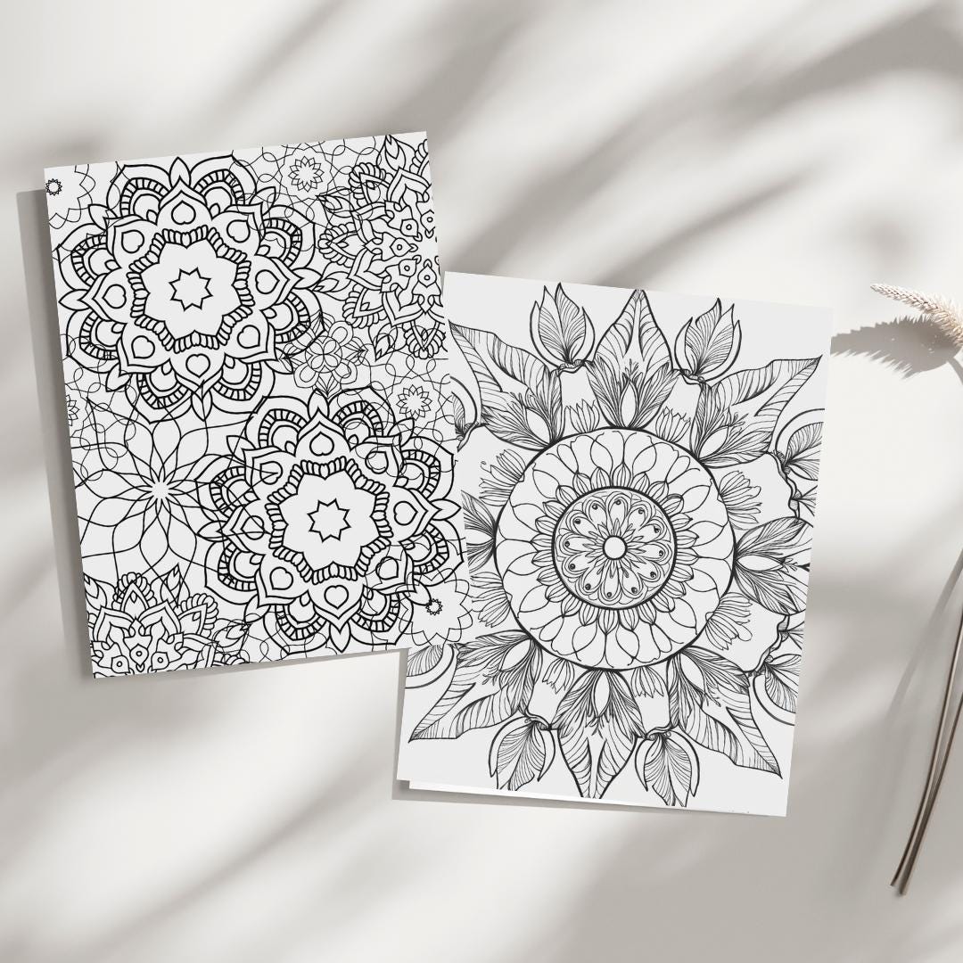 3 Mandala Coloring Pages Bundle | Instant Download PDF, Adult Coloring Sheets, Mindfulness ...