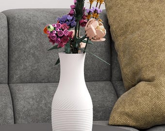Geometrische Vase für Lego Blumen oder Getrocknete Blumen, Vase mit matter Oberfläche, Minimalistisches Dekor für Wohnzimmer, Geschenk für neues Zuhause oder Hochzeit