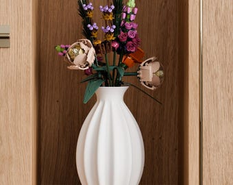 Modern Vase for Lego Flowers or Dried Flowers, Matte Finish, Minimalist Decor for Living Room, Gift for New Home, Wedding or anniversary