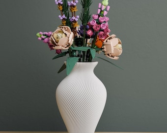 Gerippte Swirl Vase Lego Blumen oder Trockenblumen, mattes Finish, minimalistisches Dekor für Wohnzimmer, Geschenk für neues Zuhause, Blumenliebhaber, Valentinstag