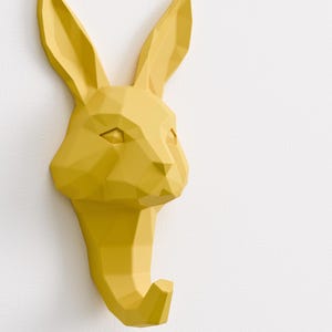 Appendiabiti da parete moderno a forma di coniglio – Ganci a forma di testa di animale in polietilene basso per cappotti e asciugamani, perfetti per la camera dei bambini o per l'arredamento della casa, disponibili in altri colori