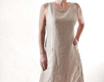 Linen Dress, Womens Loose Linen Dress, Womens Linen Clothing, Natural color.