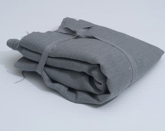 Graphite color Linen fabric scraps.