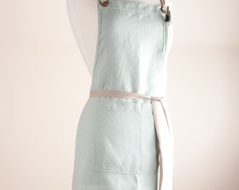 Linen Apron, Full Apron, Medium weight Natural Linen