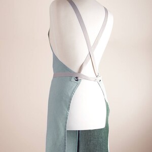 Linen Apron, Full Apron, Medium weight Natural Linen image 5