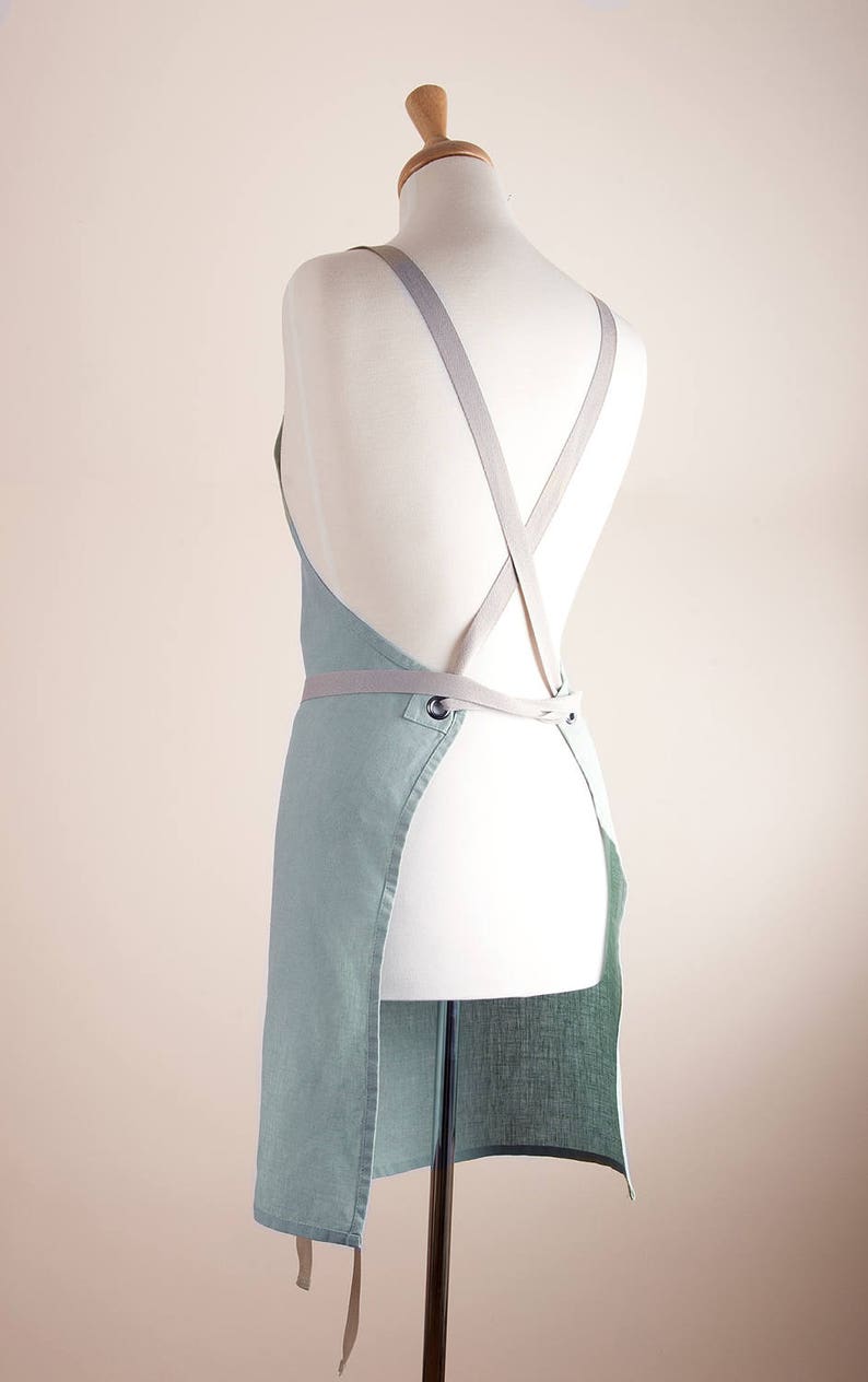 Linen Apron, Full Apron, Medium weight Natural Linen image 5