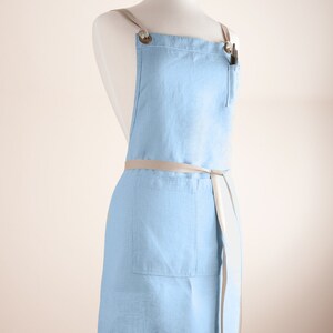 Linen Apron, Full Apron, Medium weight Natural Linen image 8