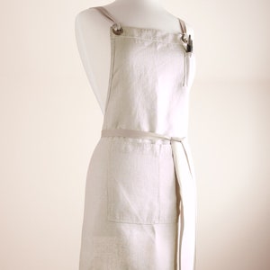 Linen Apron, Full Apron, Medium weight Natural Linen image 7