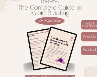 Complete Anti-Bloat Guide – Printable Digital Download with Relief Movements, Foods & Daily Habits