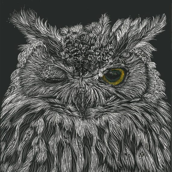 Wink: Whimsical Portrait of a Winking Owl
