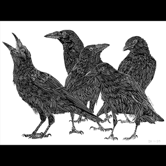 Crows Print: "Five-Fold Murder"