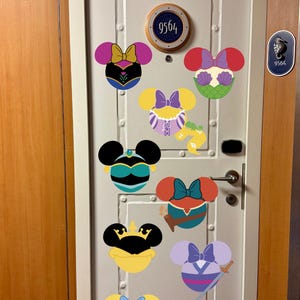 Princess Theme Personalized Disney Magnets Stateroom Decor Elsa Anna Belle Tiana Ariel Merida Tinkerbell Mulan Cinderella Rapunzel