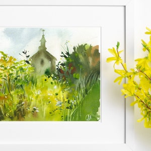 Vermont watercolor, Vermont painting, Dog mountain VT, NEK Vermont, goldenrods, archival print