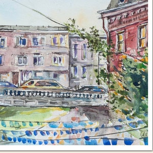 Watercolor Montpelier, original art, Vermont painting, plein air, archival print