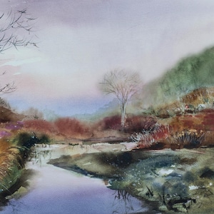 Stowe VT painting, Recreation Path Stowe, art print, spring in Stowe, Vermont watercolor