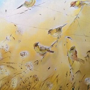 Bird scarf, hand painted scarf, silk scarf, silk bandana