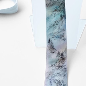 Silk Necktie, Hand Painted and Custom – Japanese Art Inspired