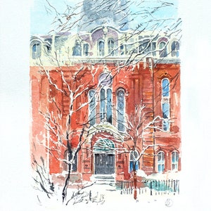 DC painting, DC watercolor, Georgetown watercolor, Catholic school, giclée print