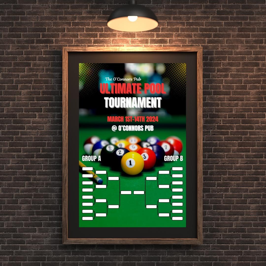 Pool Competition Poster / Billiards Competition Poster / Pub Pool ...