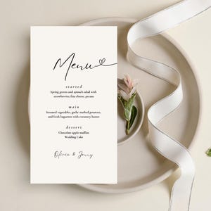 Szablon menu weselnego, menu weselne, cyfrowa karta menu, menu na specjalne okazje, cyfrowe pobieranie, eleganckie menu weselne