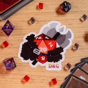 DnD | Guerreiro | Adesivos de classe de dados | Adesivos D&D | Adesivo de papel brilhante | Adesivo de folha brilhante