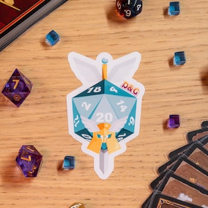 DnD | Paladin | Adesivos de classe de dados | Adesivos de D&D | Adesivo de papel brilhante | Adesivo de folha brilhante