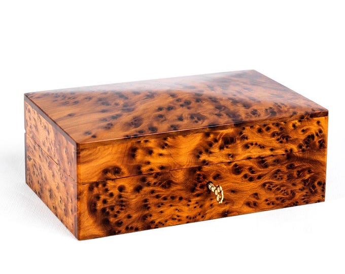Hand Carved Wooden Multipurpose Keepsake Jewelry Decorative Art Box Storage Organizer (Large wood Box With lock,Antique)