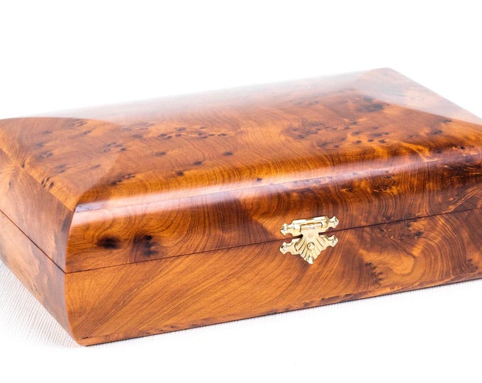 Hand Carved Wooden Multipurpose Keepsake Jewelry Decorative Art Box Storage Organizer (Large wood Box With lock,Antique)