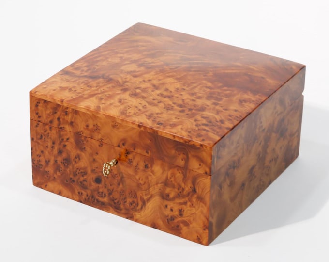 Hand Carved Wooden Multipurpose Keepsake Jewelry Decorative Art Box Storage Organizer (Large wood Box With lock,Antique)