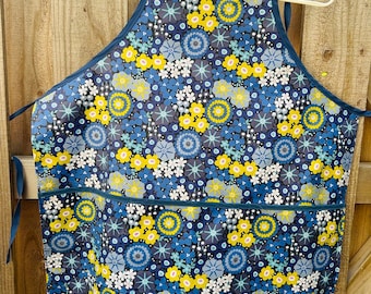 Apron, kitchen apron, waterproof apron, laminated cotton apron. Adults and kids aprons  beautiful  flowers apron.
