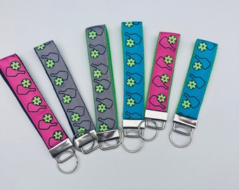 Pickleball Key Chain wristlet, Pickleball key fob, pickleball gifts, pickleball party favors