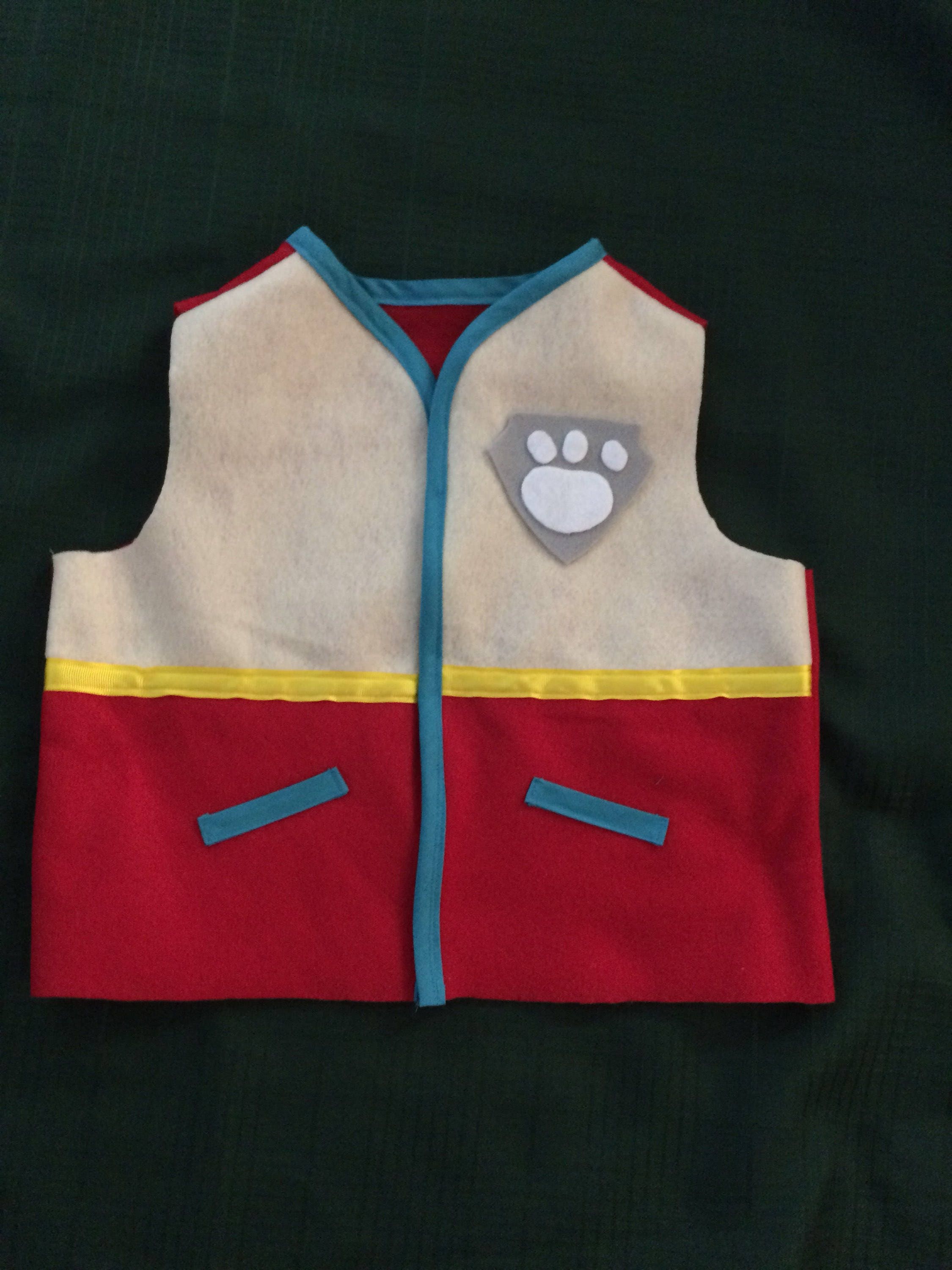 RYDER FELT Paw Patrol Costume Vest | Etsy