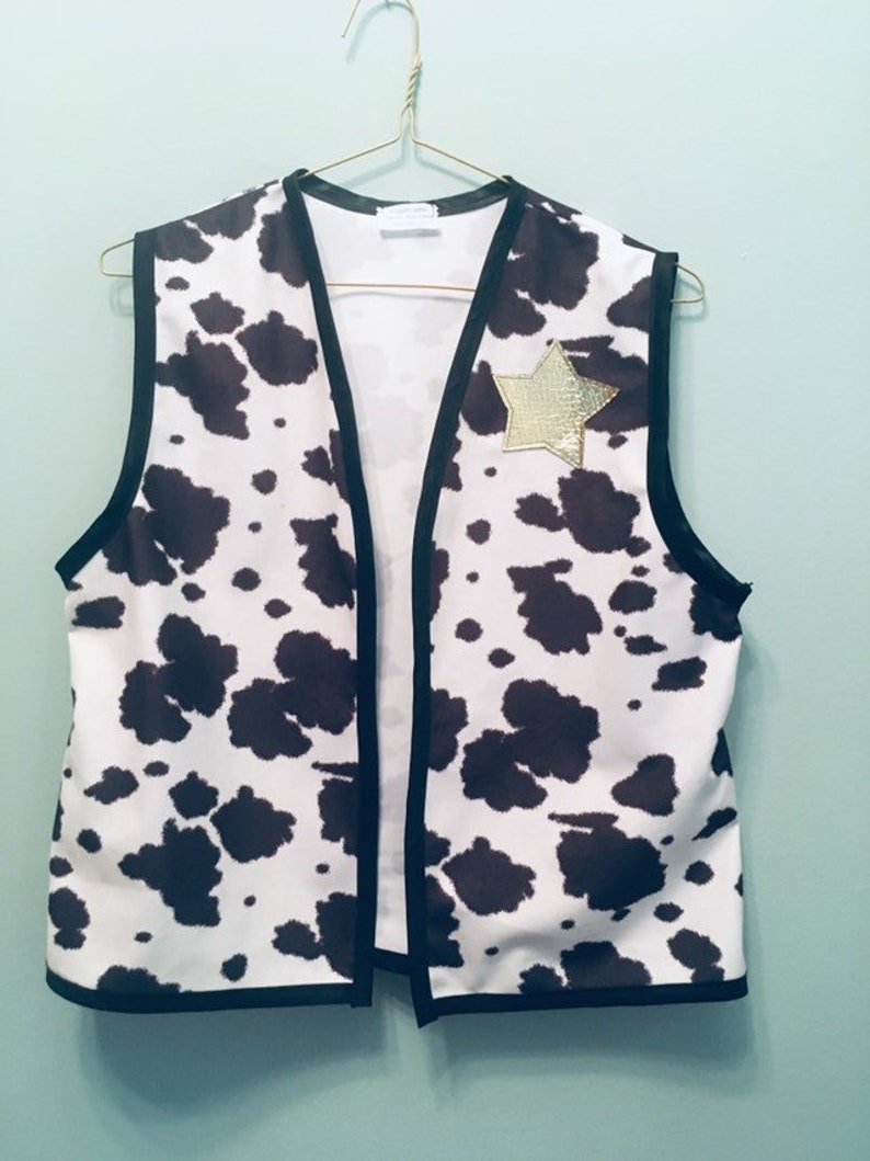 Adult Woody Costume Vest in suede fabric. cowboy vest Etsy