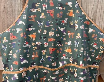 Apron, kitchen apron, waterproof apron, laminated cotton apron. Dog washing apron!!perfect apron for dog lovers!!