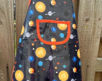 Apron, Kid’s apron, space and planets apron, kids art apron, child’s cooking apron