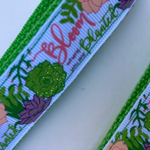 Flower key fob, Bloom where you are planted key fob, flowers key fob, gardening wristlet strap
