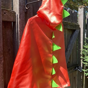 Dinosaur costume , dinosaur hooded cape with spiked wristlets, Dino cape, Dino spikes, satin Dino cape