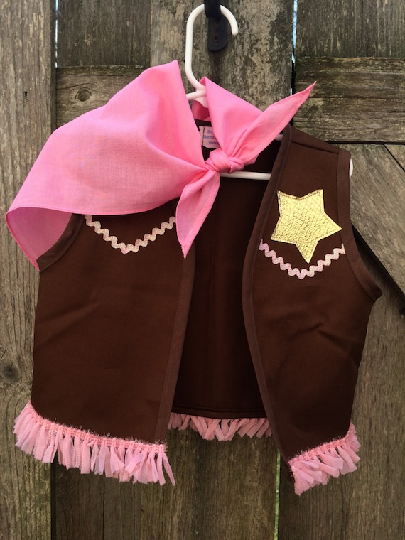 Sheriff Callie inspired costume vest/gold star sparkly trim & Etsy