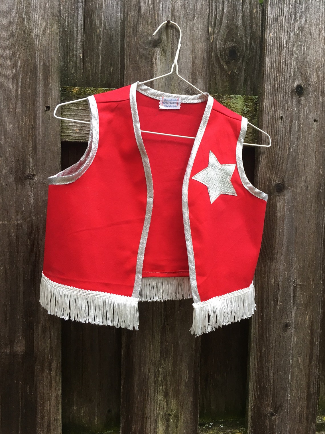 Pink or Red Cowgirl vest with fringe and sparkle cowgirl vest Etsy